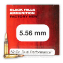 Premium 5.56x45 Ammo For Sale - 62 Grain Dual Performance Ammunition in Stock by Black Hills - 50 Rounds