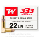22 LR Ammo For Sale - 36 gr Copper Plated Hollow Point Ammunition CPHP - Winchester - 3330 Rounds