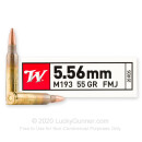 Cheap 5.56x45 Ammo For Sale - 55 Grain FMJ M193 Ammunition in Stock by Winchester USA - 20 Rounds