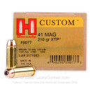 Premium 41 Remington Mag Ammo For Sale - 210 Grain XTP JHP Ammunition in Stock by Hornady Custom - 20 Rounds