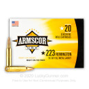 Cheap 223 Rem Ammo For Sale - 55 gr FMJBT Ammunition In Stock by Armscor - 20 Rounds