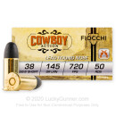 Cheap 38 S&W Ammo For Sale - 145 Grain LRN Ammunition in Stock by Fiocchi - 50 Rounds