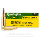 Cheap 300 WSM Ammo For Sale - 150 Grain PSP Ammunition in Stock by Remington Core-Lokt - 20 Rounds