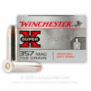 Cheap 357 Mag Ammo For Sale - 158 Grain JSP Ammunition in Stock by Winchester Super-X - 50 Rounds
