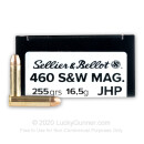 Cheap 460 S&W Mag Ammo For Sale - 255 Grain JHP Ammunition in Stock by Sellier & Bellot - 20 Rounds