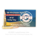 Cheap 308 Match Ammo For Sale - 155 Grain HPBT Ammunition in Stock by Prvi Partizan Match - 20 Rounds 