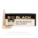 Premium 300 AAC Blackout Ammo For Sale - 208 Grain A-MAX Ammunition in Stock by Hornady BLACK - 20 Rounds
