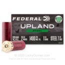 Bulk 12 Gauge Ammo For Sale - 2-3/4" 1-1/8oz. #7.5 Shot Ammunition in Stock by Federal Upland Steel - 250 Rounds