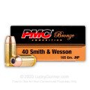 Cheap 40 S&W 165 gr JHP Defense Ammo For Sale -  PMC Ammo In Stock - 50 Rounds