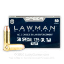 Bulk 38 Special Ammo For Sale - 125 Grain TMJ Ammunition in Stock by Speer Lawman - 1000 Rounds