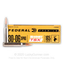 Premium 30-06 Ammo For Sale - 165 Grain Barnes TSX Ammunition in Stock by Federal - 20 Rounds