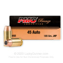 Bulk 45 ACP JHP Ammo For Sale - 185 gr JHP Ammunition by PMC In Stock - 1000 Rounds