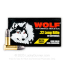 Cheap 22 LR Ammo For Sale - 40 gr LRN - Wolf Match Target Ammunition In Stock - 50 Rounds