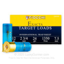 Cheap 12 Gauge Ammo For Sale - 2-3/4” 17/20oz. #7.5 Shot Ammunition in Stock by Fiocchi Exacta Target - 25 Rounds