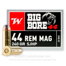 Premium 44 Mag Ammo For Sale - 240 Grain SJHP Ammunition in Stock by Winchester Big Bore - 20 Rounds