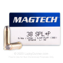 Cheap 38 Special Ammo For Sale - +P 125 Grain SJSP Ammunition in Stock by Magtech - 50 Rounds