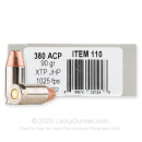 Premium 380 Auto Ammo For Sale - 90 Grain JHP XTP Ammunition in Stock by Underwood - 20 Rounds