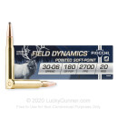 Premium 30-06 Ammo For Sale - 180 Grain PSP Ammunition in Stock by Fiocchi Field Dynamics - 20 Rounds