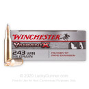 Premium 243 Ammo For Sale - 58 Grain Polymer Tip Ammunition in Stock by Winchester Varmint X - 20 Rounds