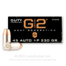 Premium 45 ACP +P Ammo For Sale - 230 Grain JHP Ammunition in Stock by Speer LE Gold Dot G2 - 50 Rounds
