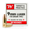 Bulk 9mm Ammo For Sale - 115 Grain FMJ Ammunition in Stock by Winchester - 1000 Rounds