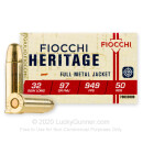 32 S&W Long Ammo For Sale - 97 gr LRN 32 S&W Long Ammunition by Fiocchi For Sale - 50 Rounds