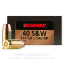 Premium 40 S&W Ammo For Sale - 140 Grain XPB Ammunition in Stock by Barnes VOR-TX Handgun - 20 Rounds