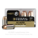 Defensive 45 ACP Ammo For Sale - 230 gr HST JHP - Federal Premium Defense Ammunition In Stock - 20 Rounds