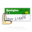 9mm Ammo For Sale - 124 gr MC - Remington UMC Ammunition In Stock - 50 Rounds