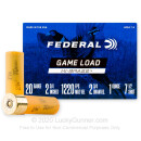 Cheap 20 Gauge Ammo For Sale - 2-3/4" 1 oz. #7-1/2 Shot Ammunition in Stock by Federal Game Shok Hi-Brass - 25 Rounds