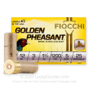 Premium 12 Gauge Ammo For Sale - 3” 1-3/4oz. #5 Shot Ammunition in Stock by Fiocchi Golden Pheasant - 25 Rounds