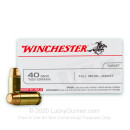 40 S&W Ammo For Sale - 165 gr FMJ Winchester USA 40 cal Ammunition Value Pack In Stock