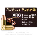 Premium 9mm Ammo For Sale - 100 Grain SCHP Ammunition in Stock by Sellier & Bellot XRG Defense - 25 Rounds