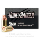 Premium 9mm Ammo For Sale - 100 Grain HoneyBadger Ammunition in Stock by Black Hills - 20 Rounds