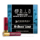 Premium 410 Gauge Ammo For Sale - 2-1/2" 1/2 oz. #7-1/2 Shot Ammunition in Stock by Federal Hi-Brass Game Shok - 25 Rounds