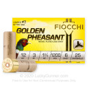 Premium 12 Gauge Ammo For Sale - 3” 1-3/4oz. #6 Shot Ammunition in Stock by Fiocchi Golden Pheasant - 25 Rounds