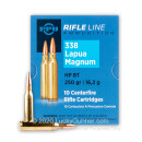 Premium 338 Lapua Magnum Remington Match Ammunition - 250 grain HP BT Prvi Partizan Ammunition - 10 Rounds