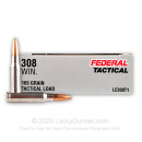 Premium 308 Ammo For Sale - 165 Grain JSP Ammunition in Stock by Federal LE Tactical Bonded - 200 Rounds