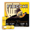 Cheap 20 Gauge Ammo For Sale - 2-3/4" 1 oz. #5 Shot Ammunition in Stock by Fiocchi Golden Pheasant Nickel Plated - 25 Rounds