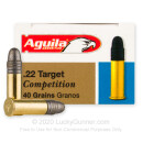 Cheap 22 LR Ammo For Sale - 40 Grain LRN Ammunition in Stock by Aguila Target Competition - 50 Rounds