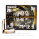Premium 9mm Ammo For Sale - 124 Grain JHP Ammunition in Stock by Federal Punch - 20 Rounds