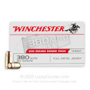 Bulk 380 Auto Ammo For Sale - 95 Grain FMJ Ammunition in Stock by Winchester USA - 200 Rounds