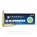 Premium 30-06 Ammo For Sale - 150 Grain SCHP Ammunition in Stock by Federal Power-Shok Copper - 20 Rounds