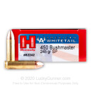 Premium 450 Bushmaster Ammo For Sale - 245 Grain InterLock Ammunition in Stock by Hornady American Whitetail - 20 Rounds