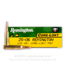 Cheap 25-06 Ammo For Sale - 120 gr PSP - Remington Core-Lokt Ammo Online - 20 Rounds