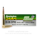 Premium 30-06 Ammo For Sale - 180 Grain Scirocco Bonded Ammunition in Stock by Remington - 20 Rounds