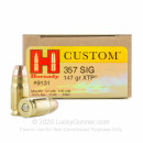 357 Sig Ammo For Sale - 147 gr JHP XTP Hornady Ammunition In Stock - 200 Rounds