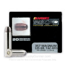 Premium 357 Mag Ammo For Sale - 125 Grain TAC-XP HP Ammunition in Stock by Barnes TAC-XPD - 20 Rounds