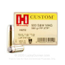 Premium 500 S&W Ammo For Sale - 500 Grain FP XTP Ammunition in Stock by Hornady - 20 Rounds