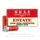 Cheap 12 Gauge Ammo For Sale - 2-3/4” 1-1/8oz. #8 Shot Ammunition in Stock by Estate Super Sport Competition Target Load - 25 Rounds